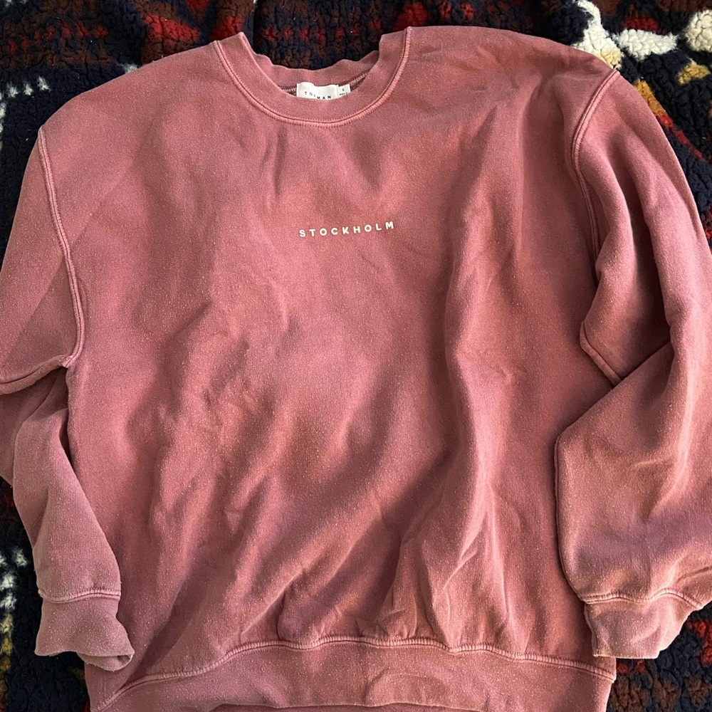 vintage burgundy oversized crewneck